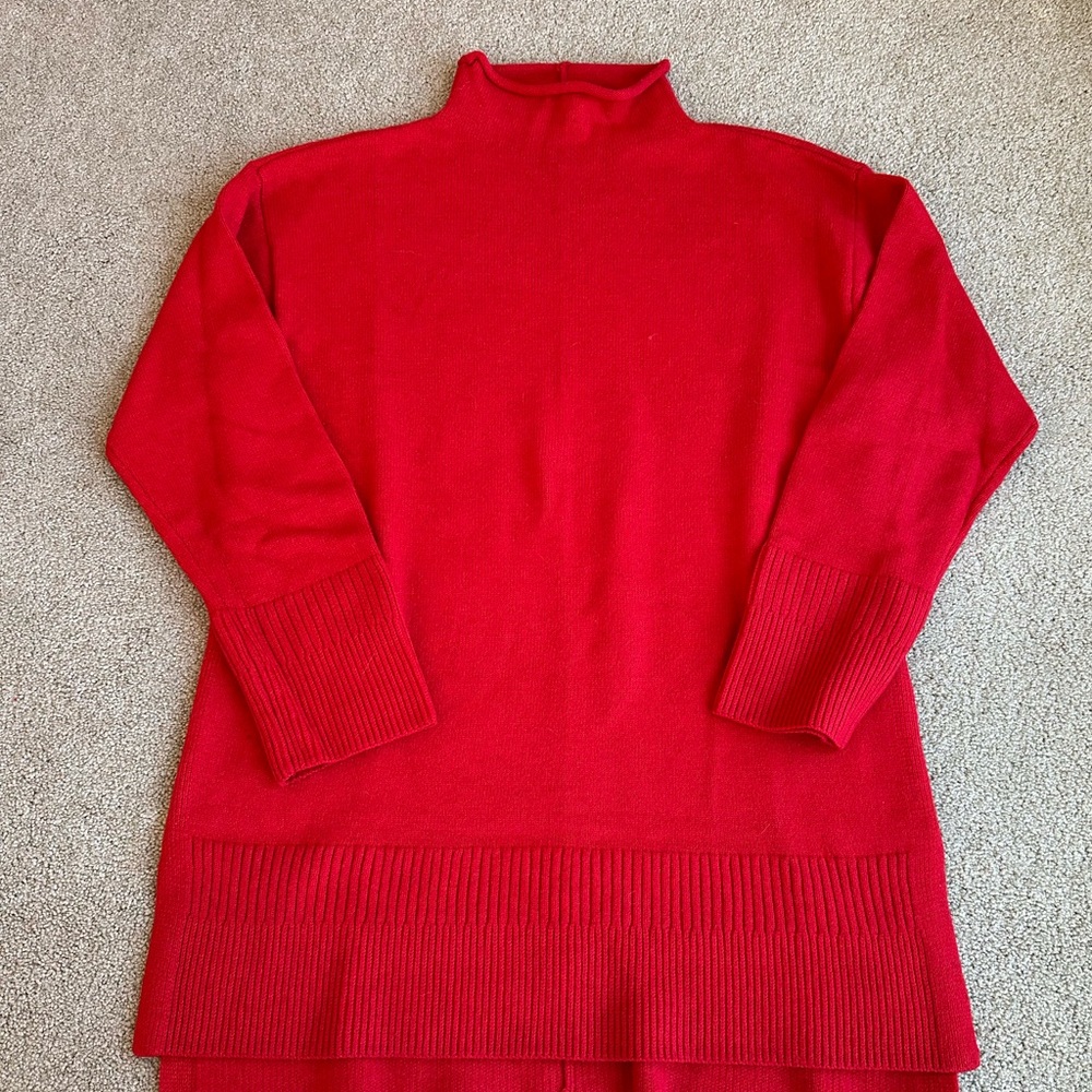 Anthropologie Red Turtleneck Sweater Size S
